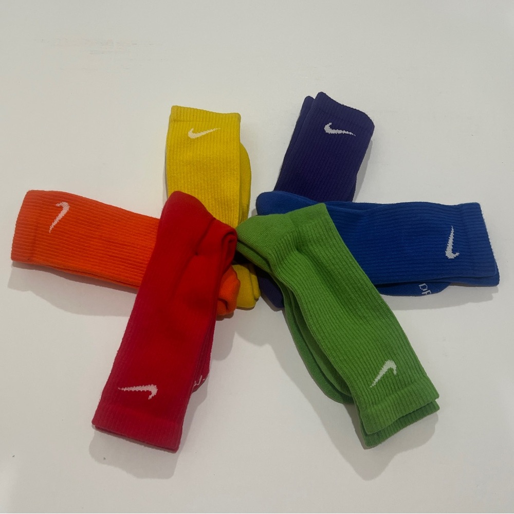 Nike, Everyday Plus, 6 Pack Crew Socks, Multicolor